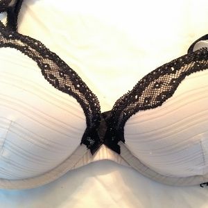 White Push Up Bra W/ Black Lace